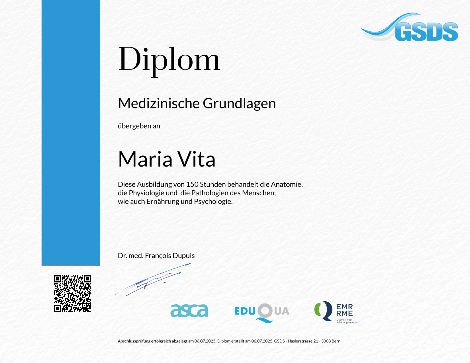 Diplom Medizinische Grundlagen GSDS